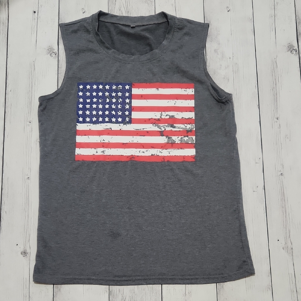 Womens Medium American Flag Tank Top